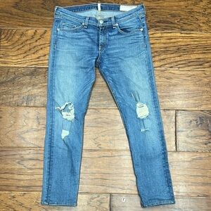 Rag & Bone distressed Capri denim jeans in Wembly